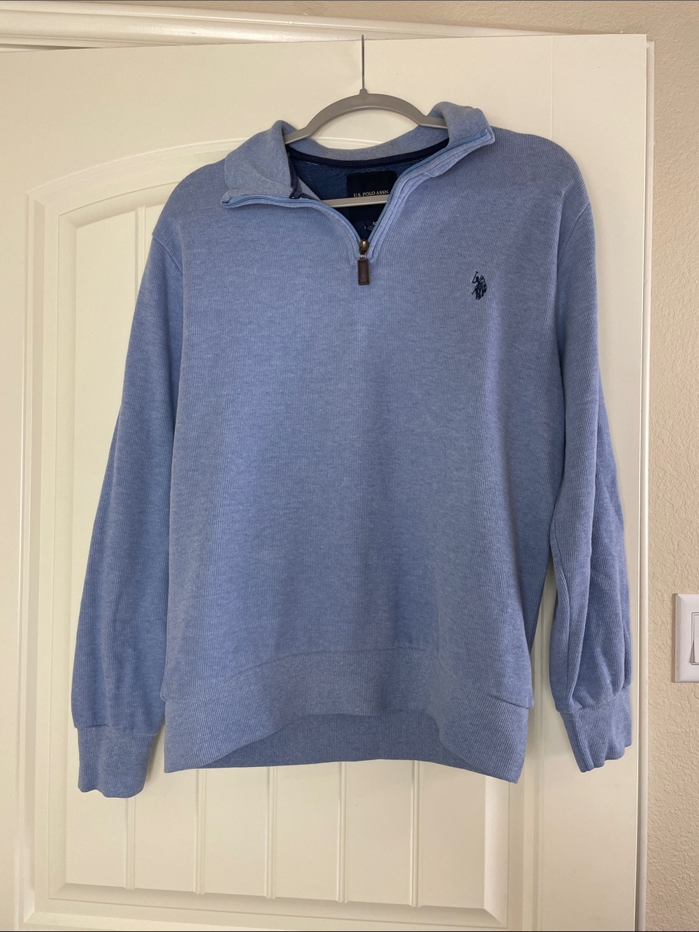 U.S. Polo Assn. Men's Sky Blue Half-Zip Sweater